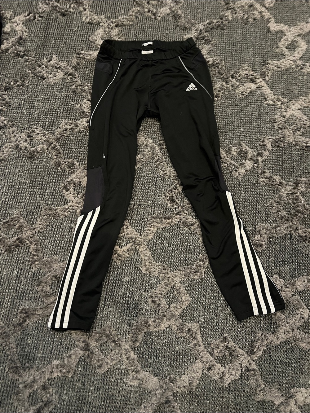 adidas Black Track Pants with White Three-Stripes